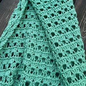 Mint Green Crochet baby afghan